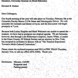 Announcements, 1991-01-16. ...