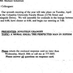 Announcements, 1994-03-01. ...