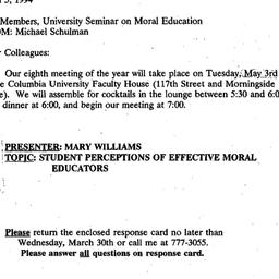Announcements, 1994-04-05. ...