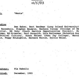 Minutes, 1993-10-05. Ethics...
