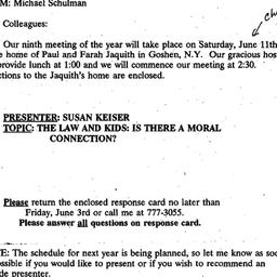 Announcements, 1994-05-03. ...