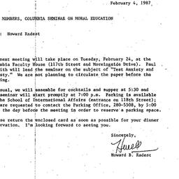 Announcements, 1987-02-04. ...