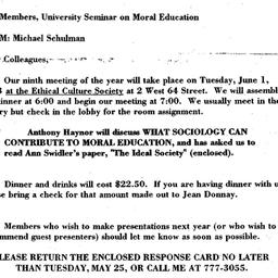 Announcements, 1993-05-11. ...