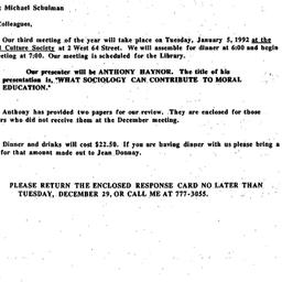 Announcements, 1992-12-08. ...