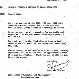 Announcements, 1988-09-15. ...