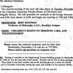 Announcements, 1999-10-05. ...