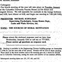 Announcements, 1999-11-09. ...
