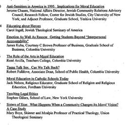 Schedules, Ethics, Moral Ed...