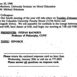 Announcements, 1998-01-20. ...