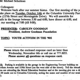 Announcements, 1997-09-07. ...