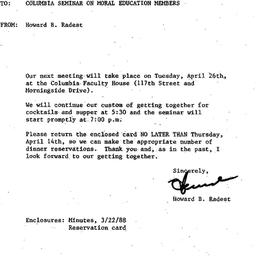 Announcements, 1988-04-08. ...