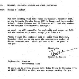 Announcements, 1987-11-03. ...