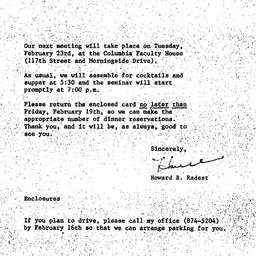 Announcements, 1988-02-10. ...