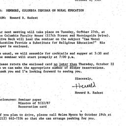 Announcements, 1987-10-06. ...