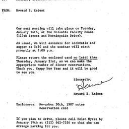 Announcements, 1988-01-05. ...