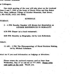 Announcements, 1992-05-17. ...