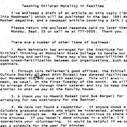 Announcements, 1991-09-07. ...
