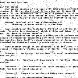 Announcements, 1991-10-07. ...