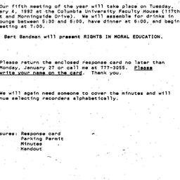 Announcements, 1992-01-16. ...