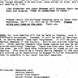 Announcements, 1992-03-11. ...