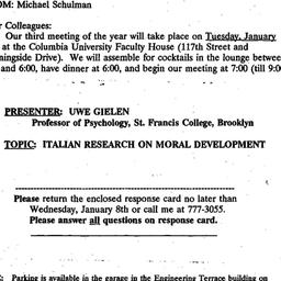Announcements, 1996-12-03. ...