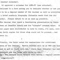 Minutes, 1986-05-20. Ethics...
