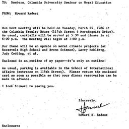 Announcements, 1986-03-12. ...