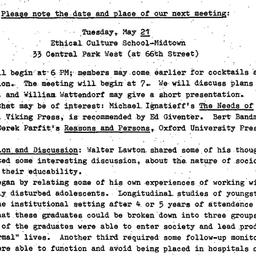 Minutes, 1985-04-23. Ethics...