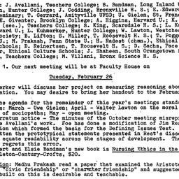 Minutes, 1984-11-27. Ethics...