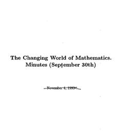Minutes, 1993-09-30. The Ch...