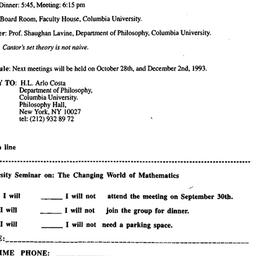 Announcements, 1993-09-30. ...