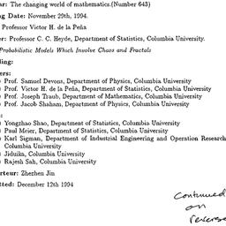 Minutes, 1994-11-29. The Ch...