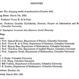 Minutes, 1995-03-07. The Ch...
