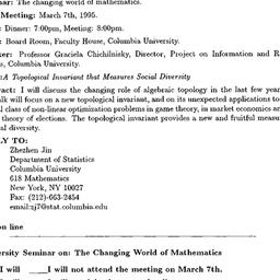 Announcements, 1995-03-07. ...