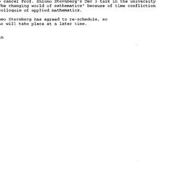 Announcements, 1997-12-03. ...