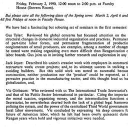 Announcements, 1990-01-10. ...