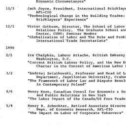 Schedules, Labor, seminar 4...