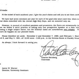 Announcements, 1990-10-15. ...