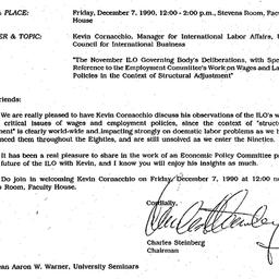 Announcements, 1990-11-29. ...