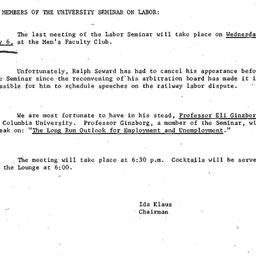 Announcements, 1964-04-27. ...