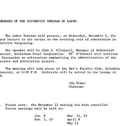 Announcements, 1963-11-22. ...