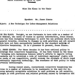 Minutes, 1964-04-08. Labor,...
