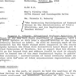 Announcements, 1968-10-16. ...