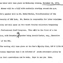 Announcements, 1973-11-14. ...