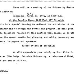 Announcements, 1973-11-29. ...