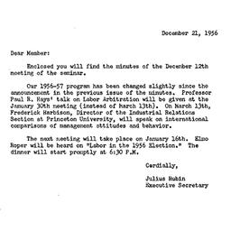 Minutes, 1956-12-12. Labor,...