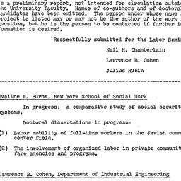 Handouts, 1957-04-03. Labor...