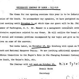 Announcements, 1965-11-03. ...