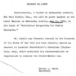 Announcements, 1966-05-11. ...