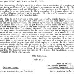 Minutes, 1953-05-20. Labor,...